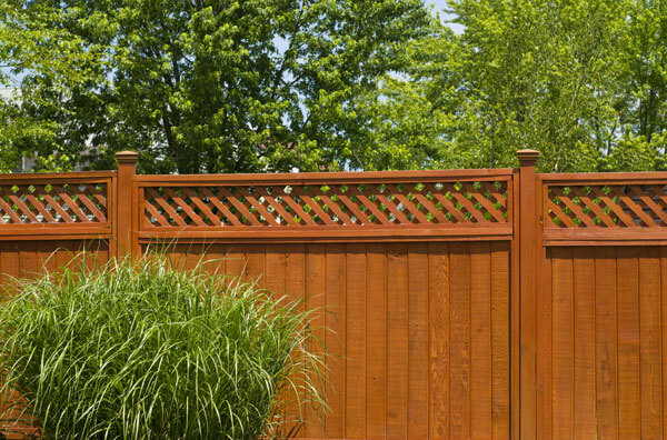 Decking oil used on garden fence